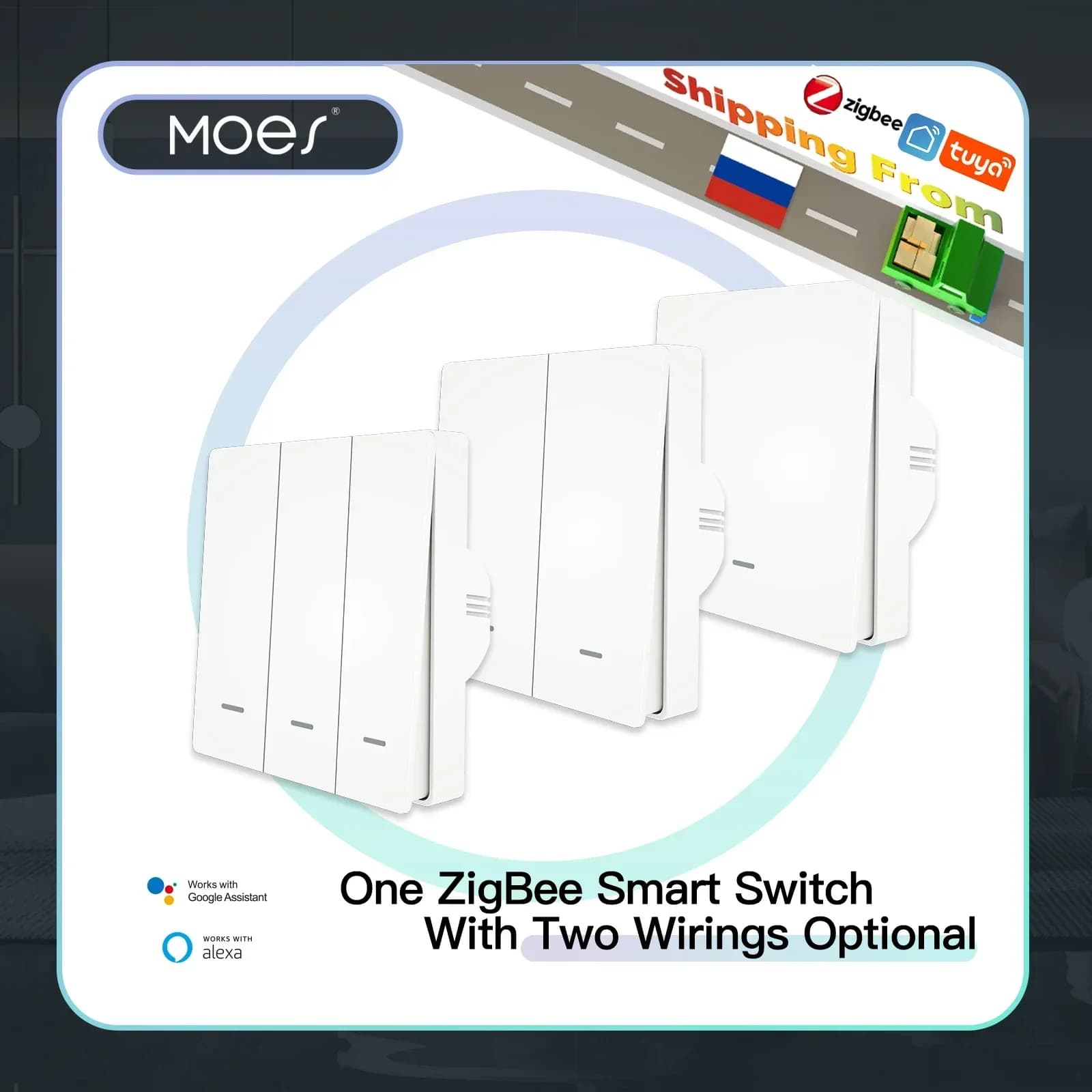 MOES – interrupteur d'éclairage intelligent Tuya ZigBee 2mqtt, 2/3 voies, sans fil neutre, aucun condensateur nécessaire, fonctionne avec Alexa Google Home