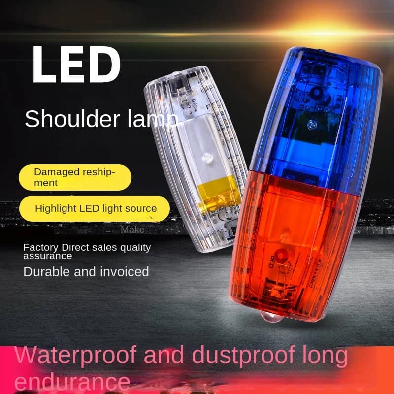 Bleu rouge jaune rouge couleur LED clignotant lampe d'épaule lumière alarme patrouille avertissement