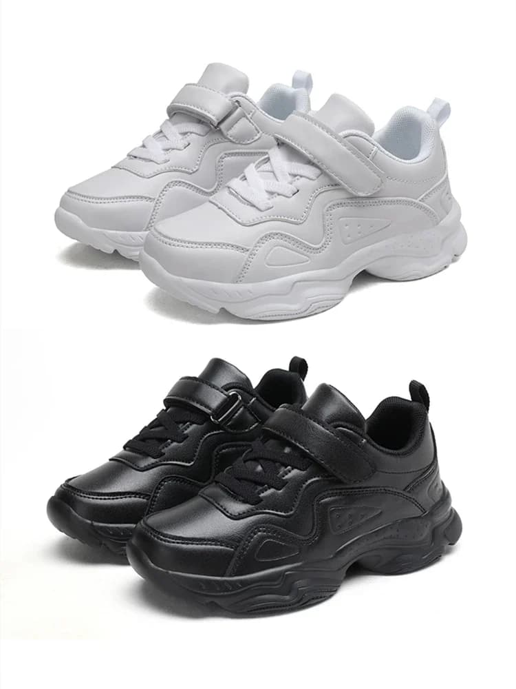 Chaussures décontractées en cuir pour enfants, baskets en maille légère pour garçons, chaussures de sport d'été pour étudiants, chaussures d'hiver pour tout-petits, chaussures blanches pour enfants de