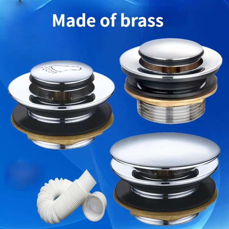Vanne de vidange de baignoire à pédale en cuivre à tête unique, accessoires de cuisine, drain de baignoire
