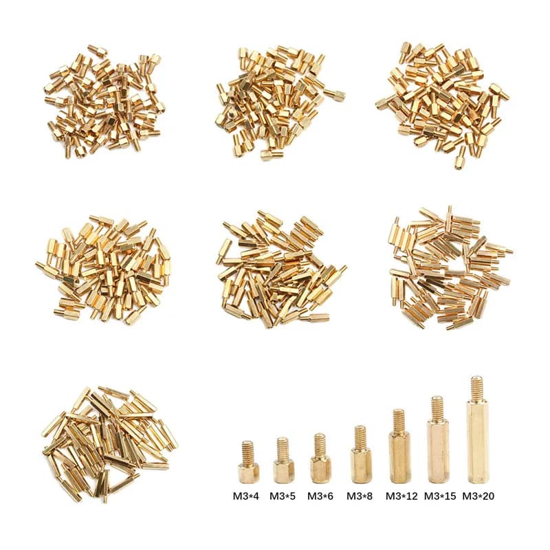 Vis à tête hexagonale en laiton, 50 pièces/lot, M3 * 3/4/5/6/8/15/20mm + 6mm, pilier fileté, PCB, ordinateur, carte mère