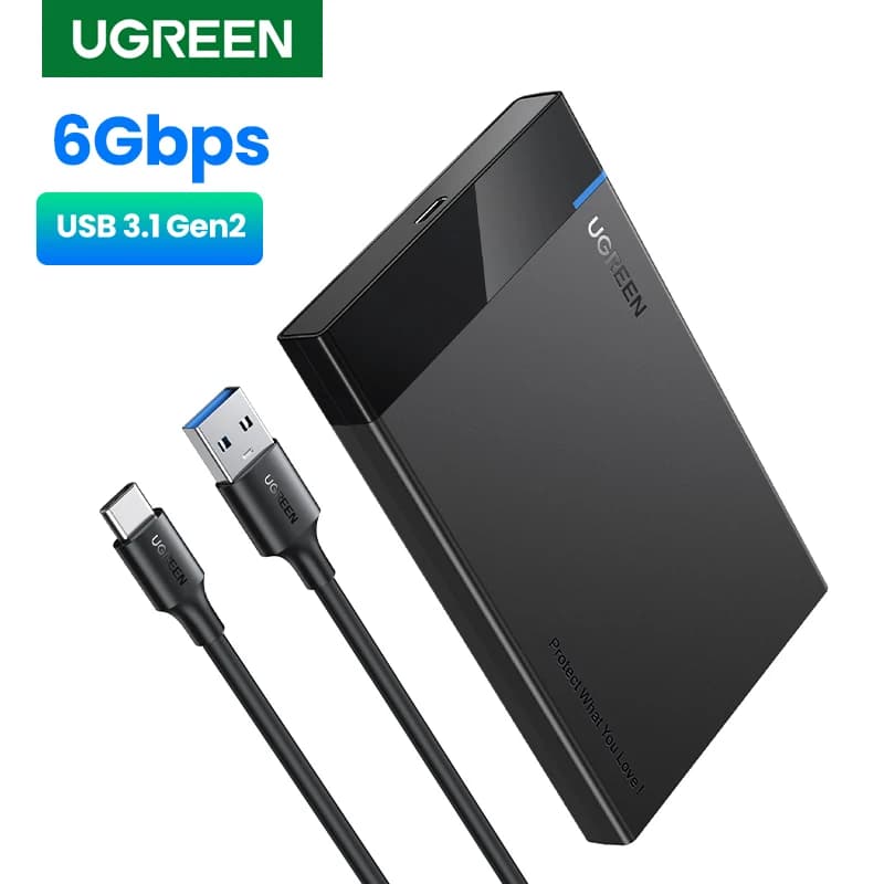 Ugreen — Boîtier pour disque dur SATA 2.5 vers USB 3.0, pour SSD, type C 3.1