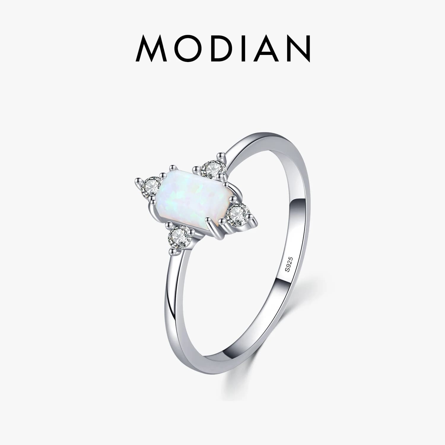 Modian réel 925 bagues en argent Sterling pour les femmes brillant couronne opale bague classique de luxe déclaration de mariage bijoux Anel