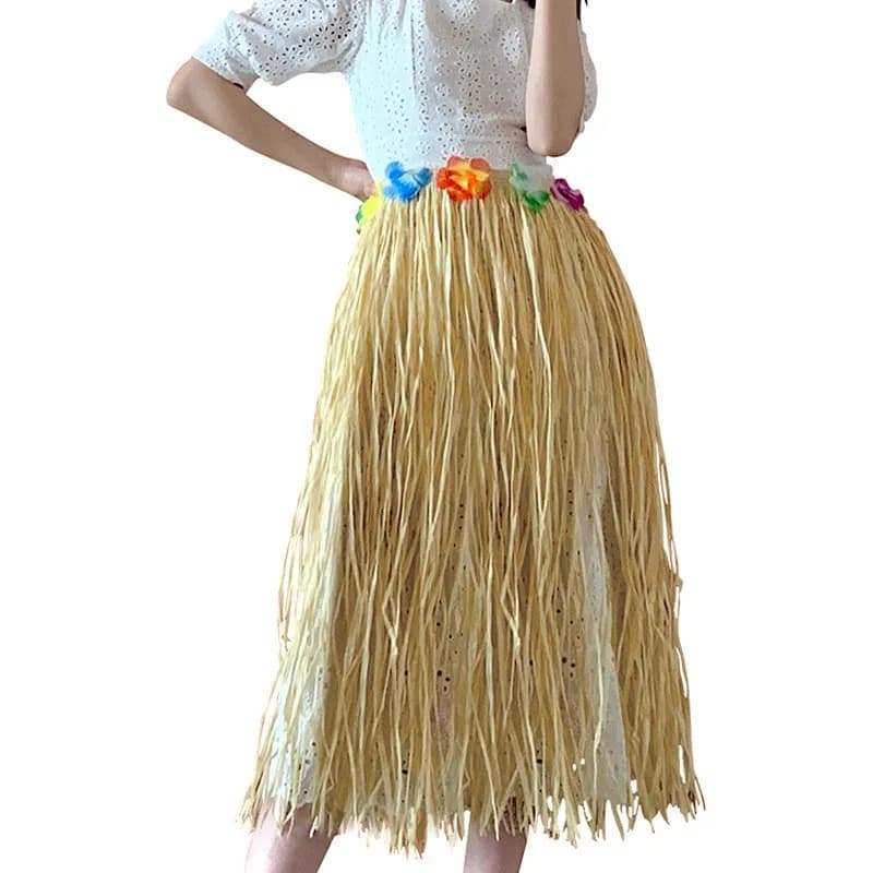 Jupe en paille de simulation de jupe en raphia hawaïen, costume de scène, accessoires de vacances en bord de mer, 78x80cm, nouveau