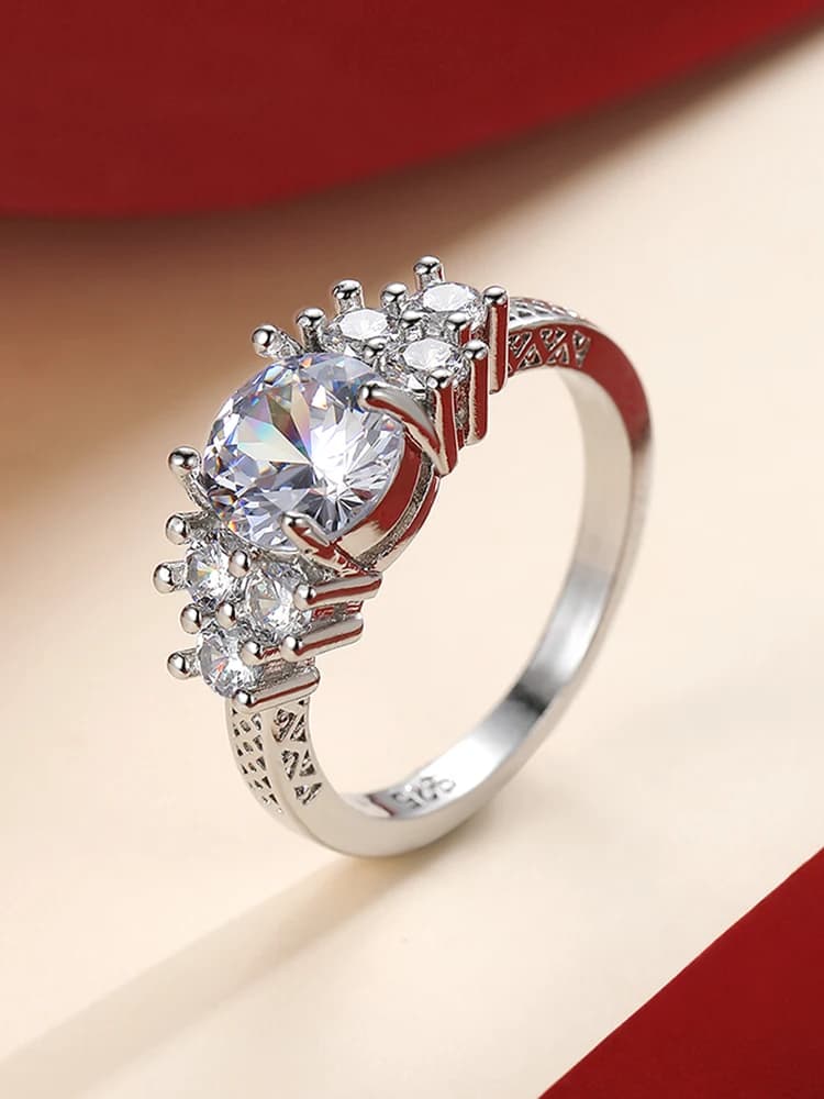 ZDADAN – bague en argent Sterling 925 avec Zircon de 8MM pour femmes, accessoires de bijoux de mariage à la mode, vente en gros