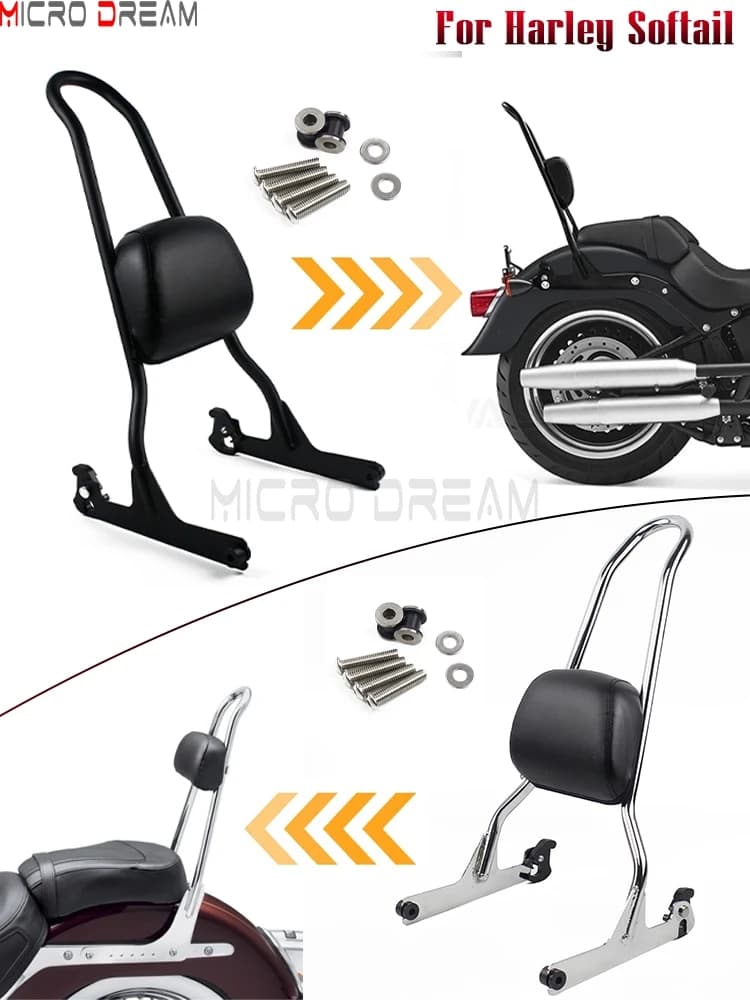 Kit de support de barre Sissy pour moto, dossier de passager pour Harley Softail FLSTF FLSTSB FLSTSE 2007-25 FXST FXSTB FXSTC FXSTS 06-15
