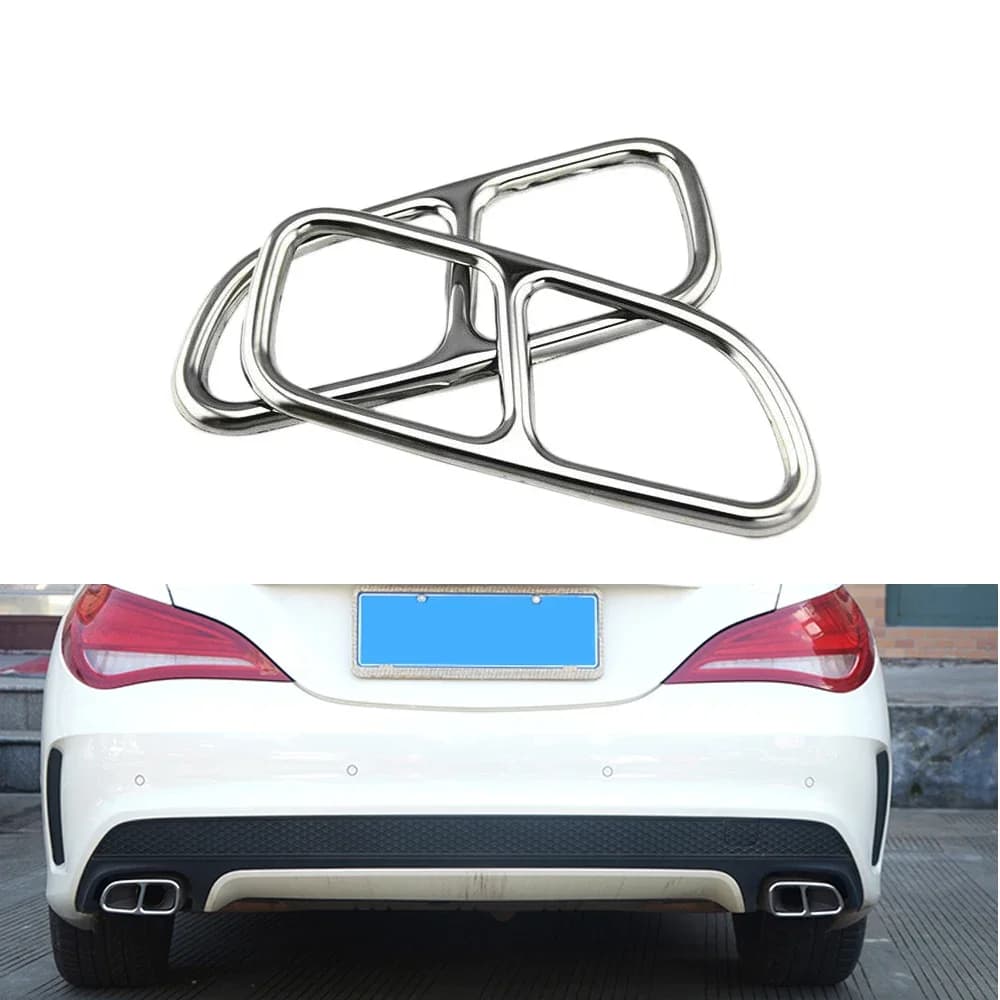 Yubao 2x voiture en acier inoxydable queue gorge tuyau d'échappement silencieux pointe capots garnitures pour Mercedes Benz CLA W117 2013-2016