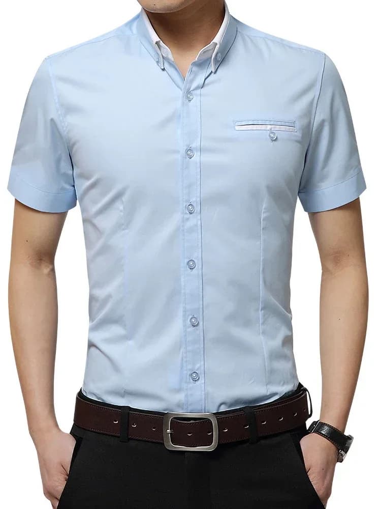 TFETTER été affaires chemise hommes manches courtes boutonné chemise col rabattu chemises décontractées hommes vêtements grande taille 5XL