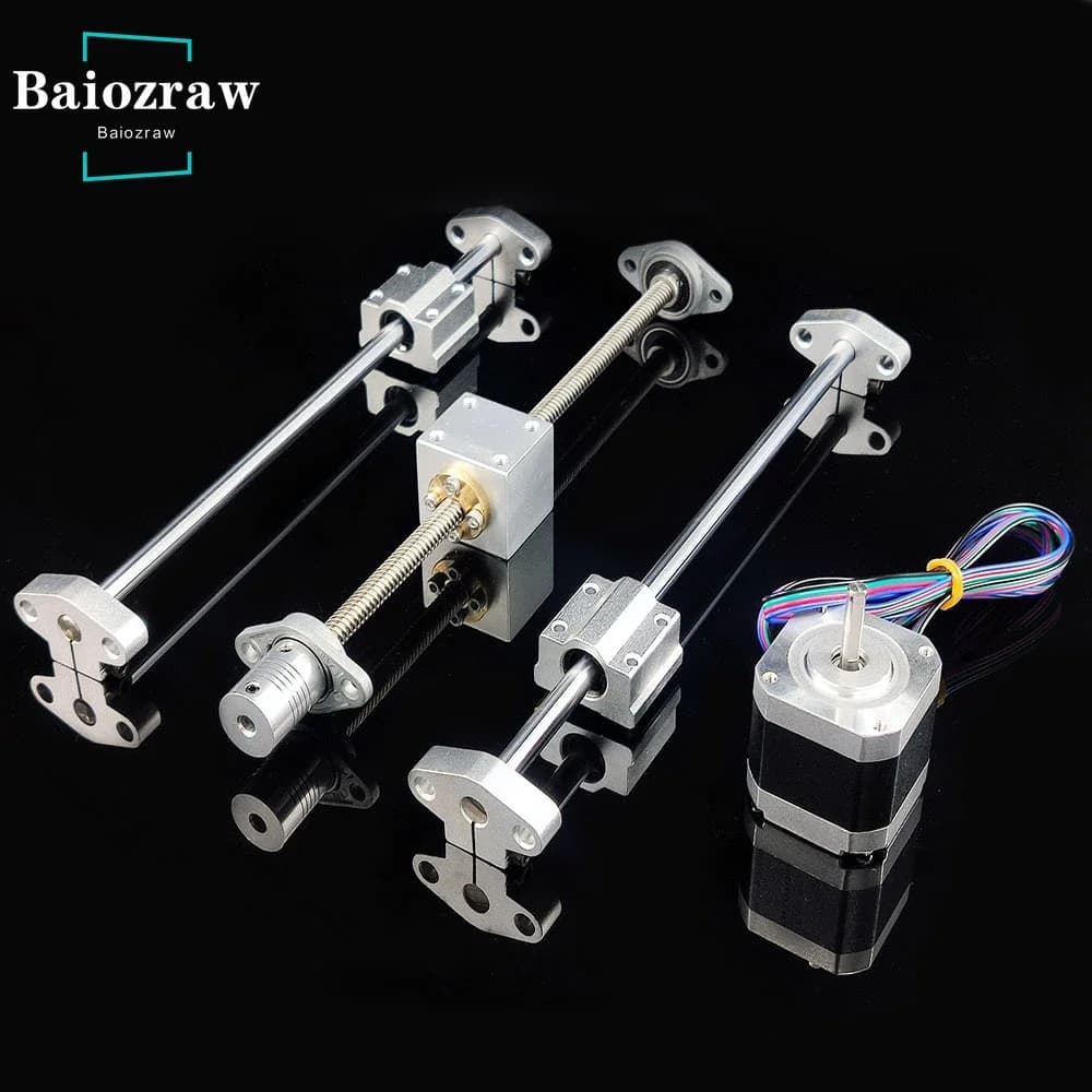 Vis mère T8, pas de 2mm, plomb 8mm KP08/KFL08 SK/SHF8 SC8UU + axe optique OD8mm + moteur pas à pas, jeux de rails de guidage d'imprimante 3D