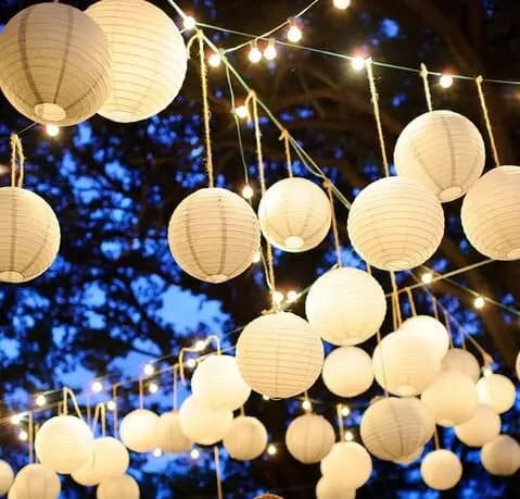Lanternes rondes chinoises en papier, 10 pièces, pour fête de mariage, décoration suspendue à la maison, lampes, boules de papier