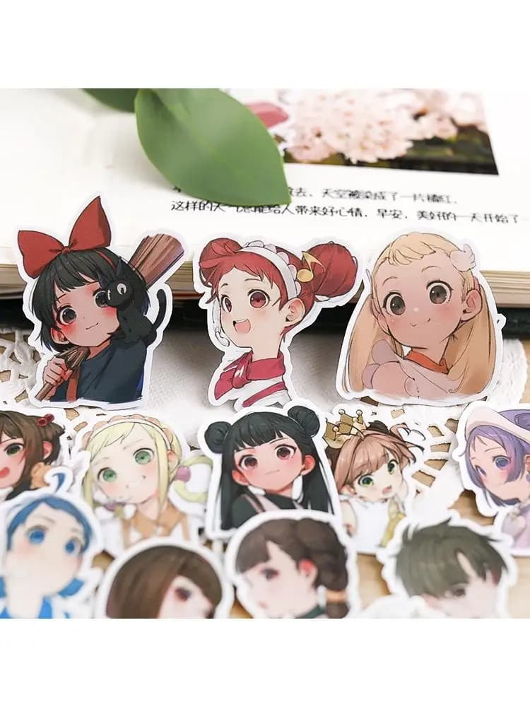 Autocollants japonais mignons pour scrapbooking, thème amour pur, pour fille, décoration pour livre à main, matériel TN, ensemble de chemin dominant et prairie, pour téléphone, 34 pièces