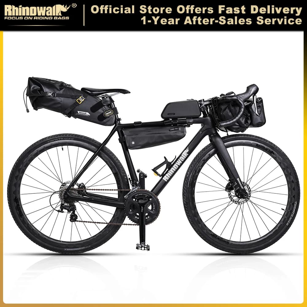 Ensemble de sacs de vélo Rhinowalk ou 1 pièce : sacoche de guidon imperméable, sacoche de tube supérieur de cadre, sacoche de selle VTT pour le cyclisme longue distance