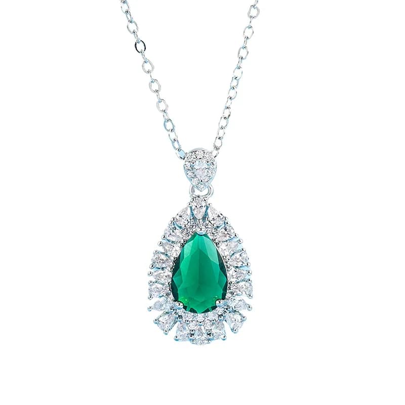 Collier pendentif en émeraude naturelle, argent S925, pendentif colombien 9 carats, en forme de formage, bijoux