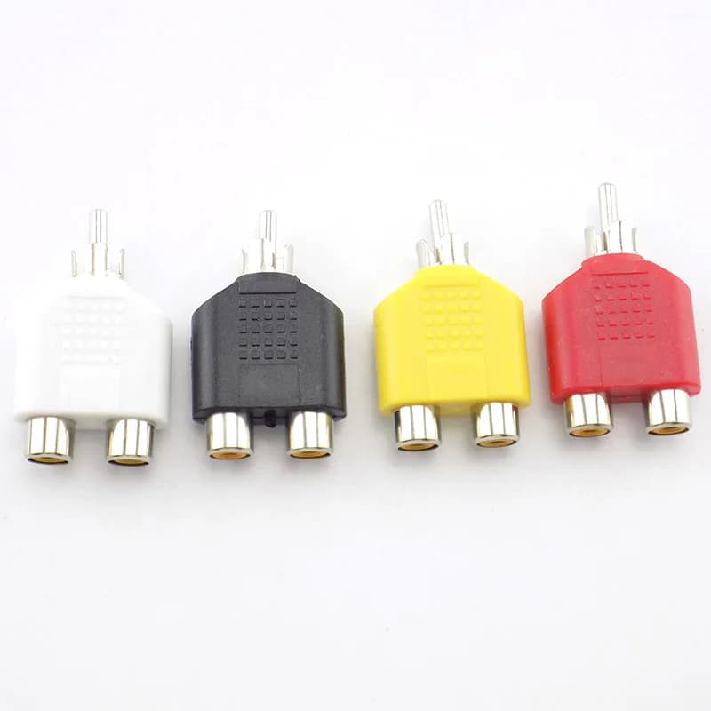 Connecteur RCA séparateur en Y, convertisseur de prise Audio-vidéo AV 1 mâle à 2 femelles, Kit adaptateur prise AV prise RCA vers Double câble 4 pièces/lot