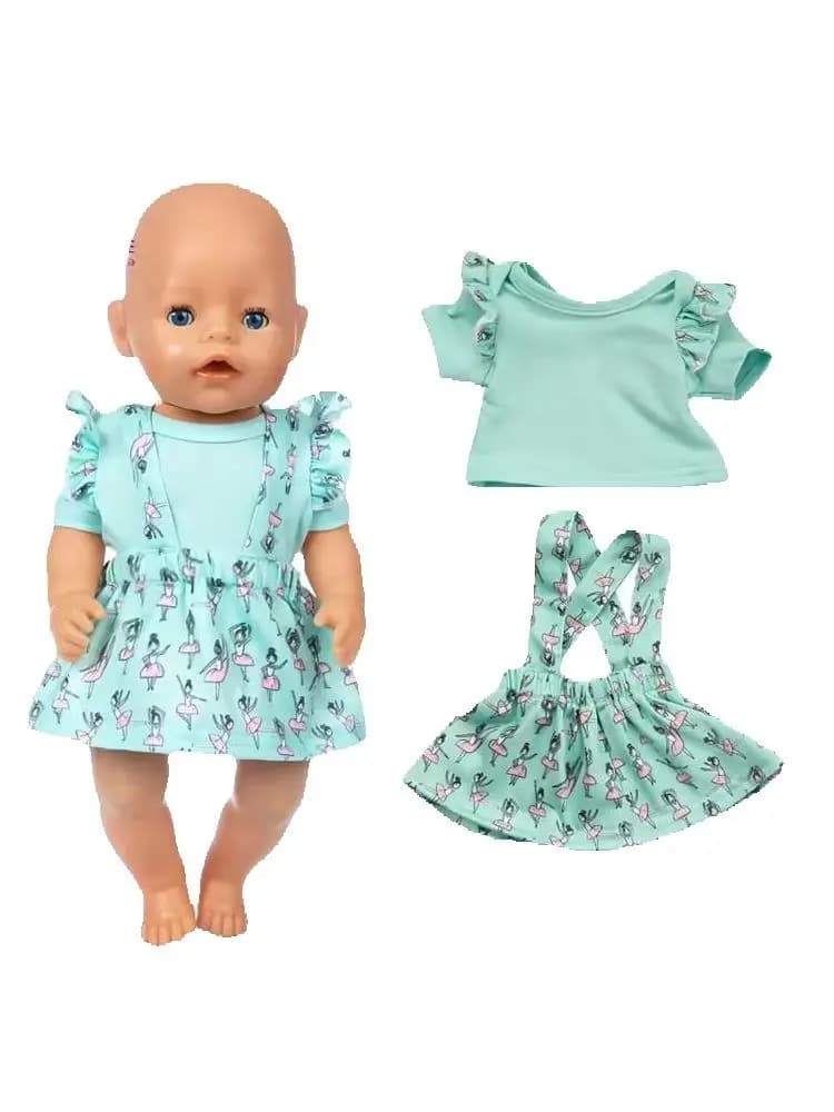 Jupe à bretelles d'été verte pour bébé, tenue Reborn Butter, 40cm, 43, 17"
