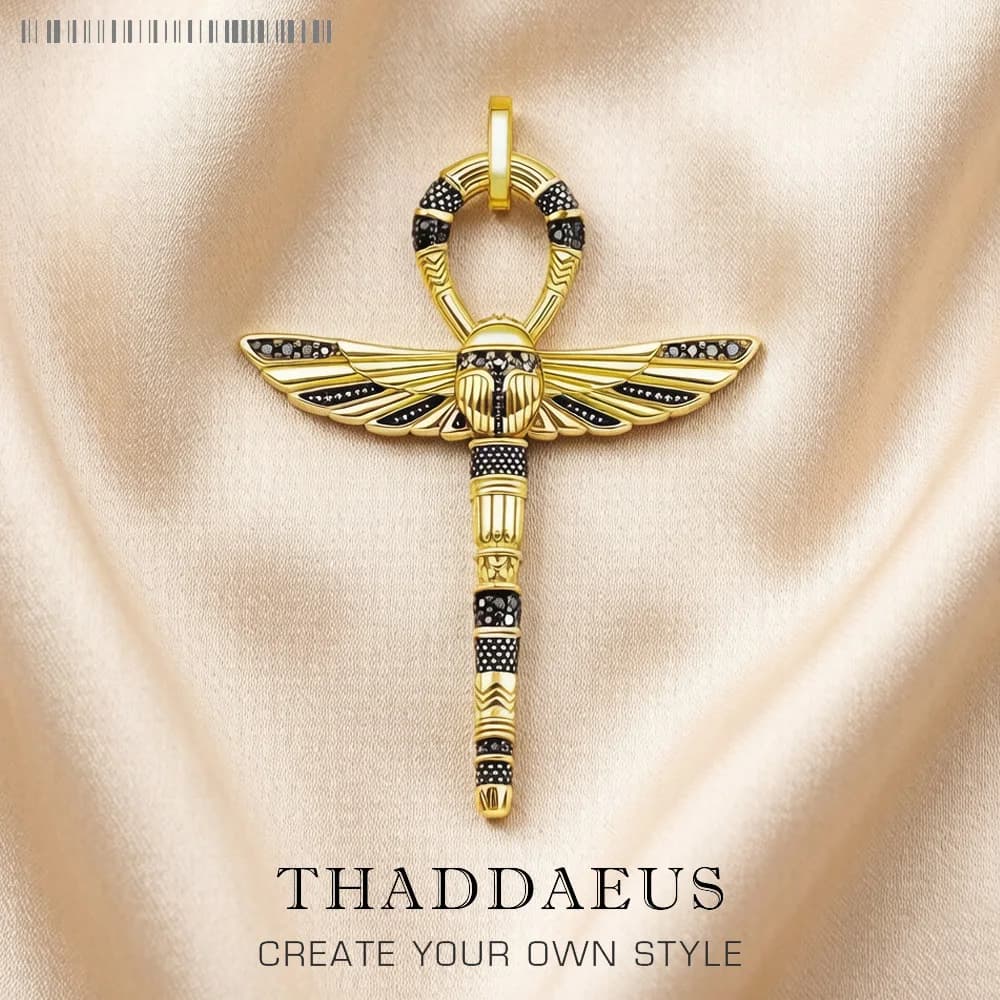 Croix de vie Ankh avec pendentif en or scarabée, bijoux fins Vintage, amulette de protection en argent Sterling 925 pur pour femme et homme