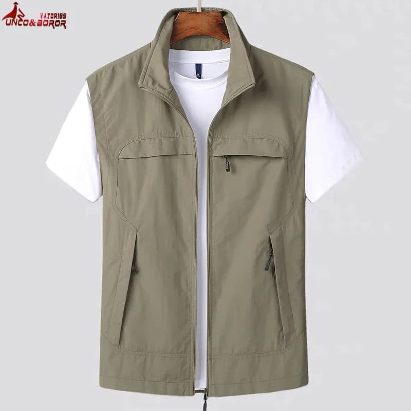 Gilet sans manches décontracté pour homme, style techwear d'été, vêtement de sport multi-poches, idéal pour la photographie, la pêche, le tourisme et l'escalade, vêtements pour homme