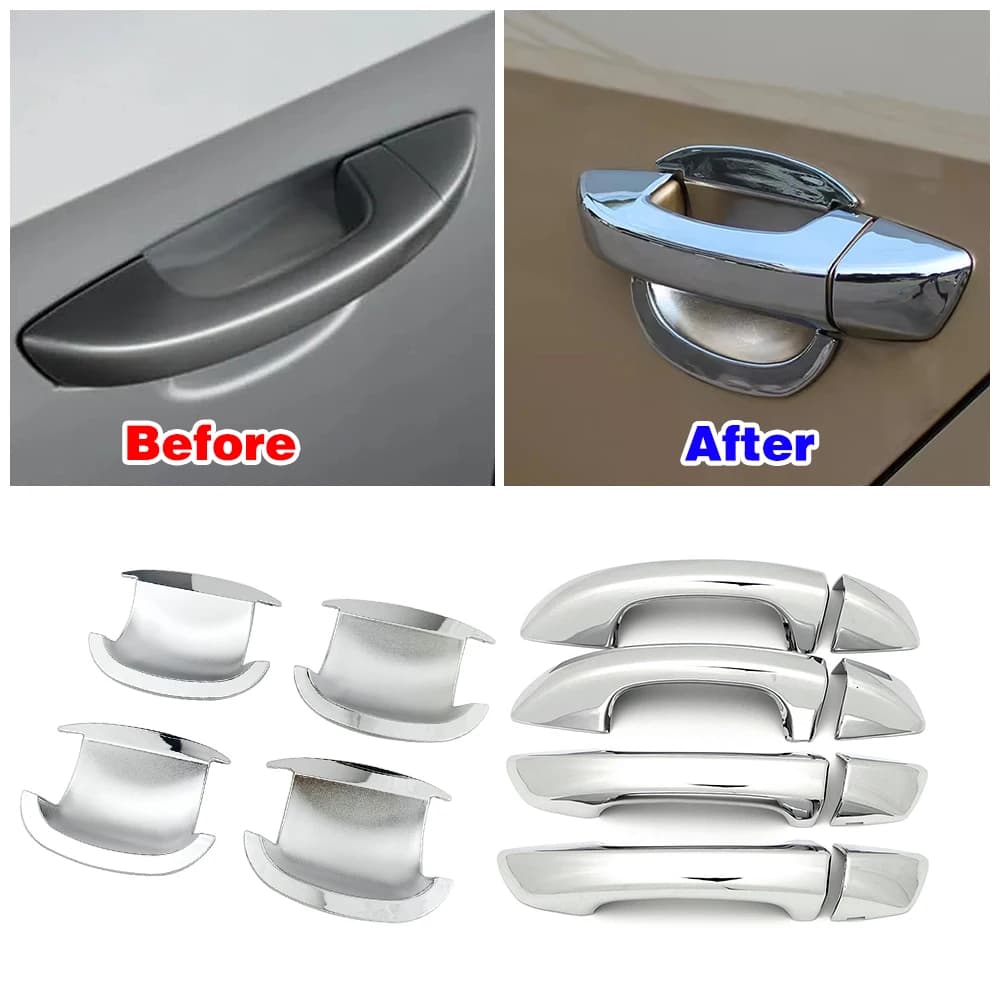 Autocollant de Protection de garniture de poignée de porte chromée en Fiber de carbone, pour Volkswagen VW Passat B6 B7 2005 – 2015, style de voiture