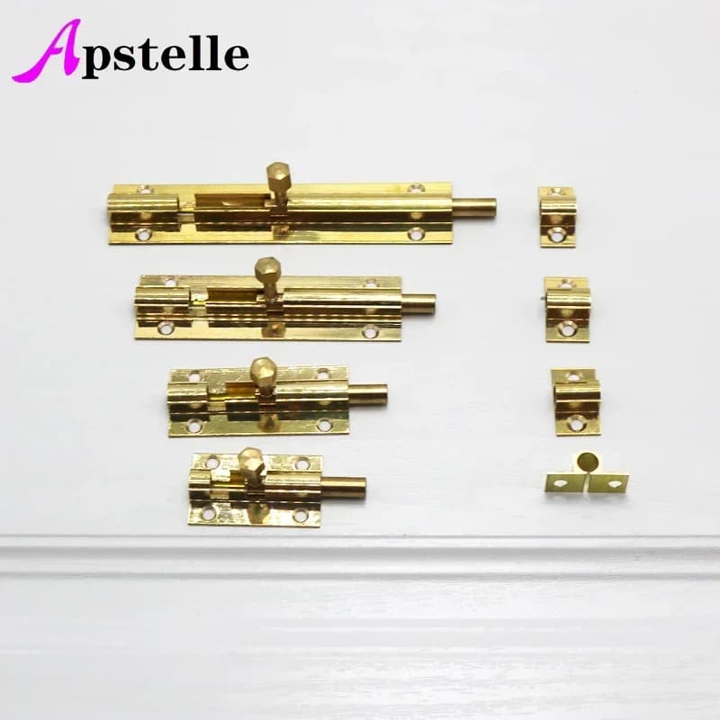 Apstelle portes en laiton loquet coulissant boulon de verrouillage loquet baril maison porte matériel de sécurité vis 4 taille 1.5/2/3/4 pouces or