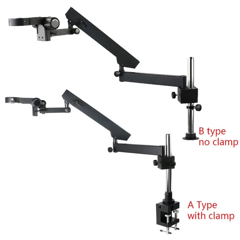 Support de mise au point de 76mm, bras articulé, pince à pilier de 32mm, support de Microscope pour laboratoire, Microscope binoculaire trinoculaire stéréo industriel