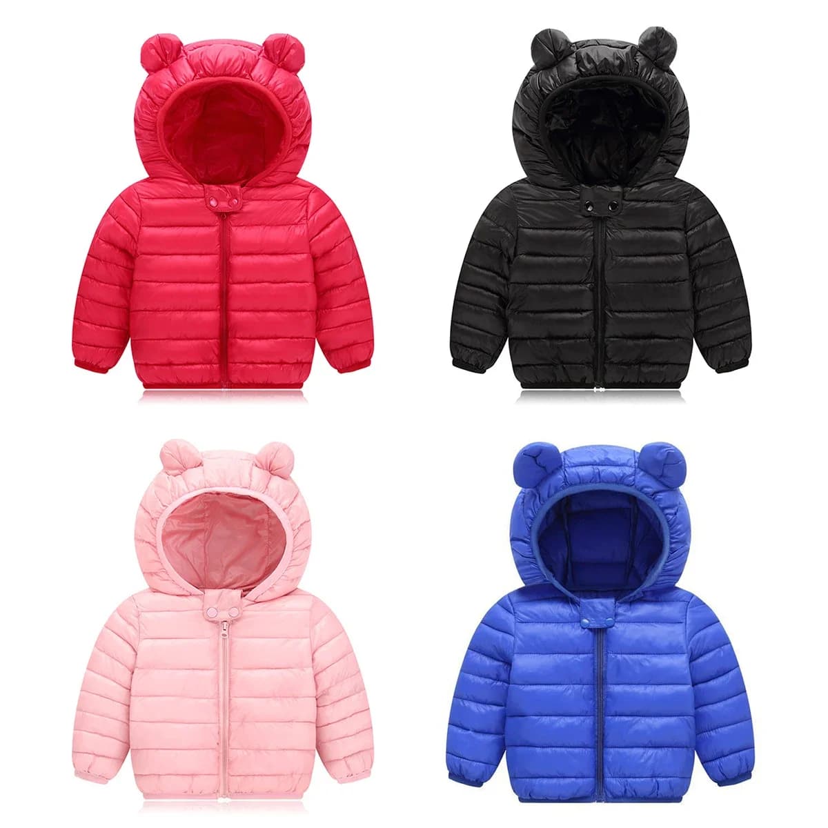 Mignon bébé filles vêtements d'hiver enfants légers vers le bas manteaux avec oreille à capuche printemps fille veste enfant en bas âge enfants vêtements pour garçons manteau