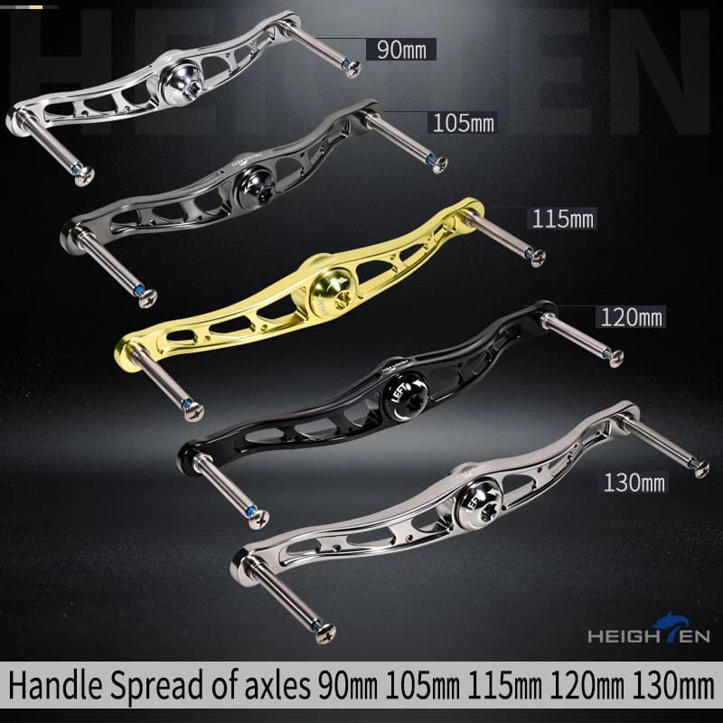 Poignée de moulinet de pêche HEIGHTEN 115mm/130mm sans bouton pour moulinets Shimano & Daiwa Abu