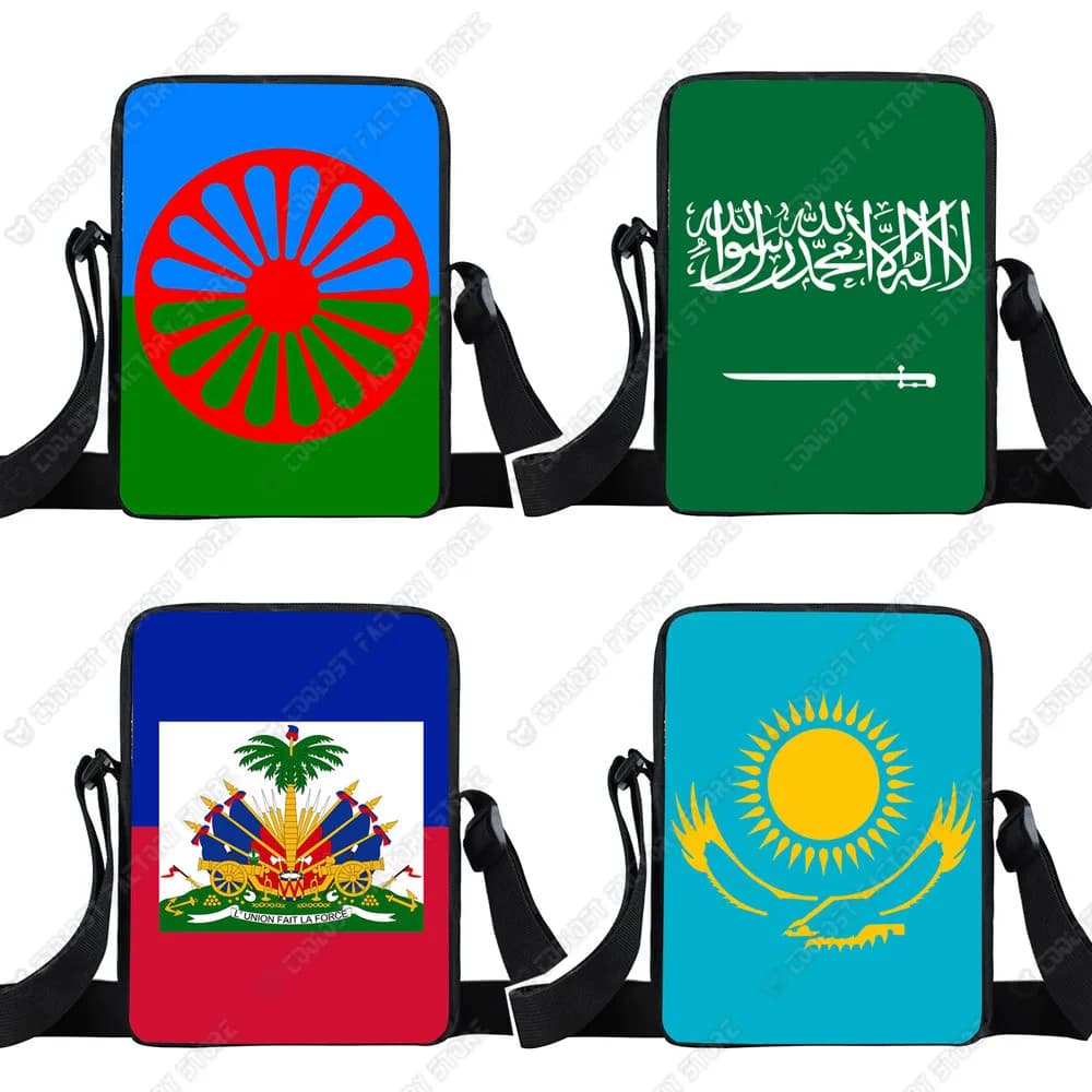 Romany Gypsy sac à bandoulière haïtien/K Kazakhstan/Algerie arabe/arabie saoudite drapeau femmes sac à main bohème Gipsy fille sacs croisés