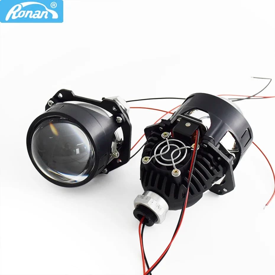 Ronan 40W 2.5 pouces Bi lentille Led pour H1 H4 H7 9005/9006 prise phare de voiture mise à niveau Kit complet avec carénages LED