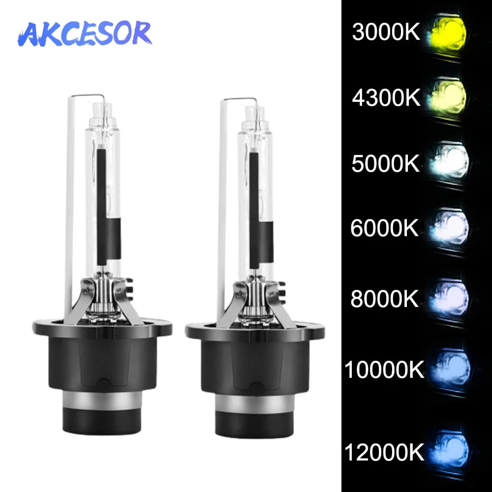 2 ampoules au xénon D2S D2R D4S D4R HID, Kit d'ampoules de phares de voiture, lampe automatique 4300K 5000K 6000K 8000K 10000K 12000K 12V 35W