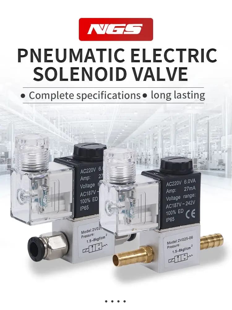 Électrovanne électrique pneumatique 12V 24V 220V, 2 positions, 2 ports, vanne magnétique à Air normalement fermé, 6mm 8mm, raccord ardillon
