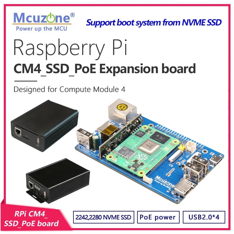 Carte Raspberry Pi CM4 SSD_PoE 6 000, prise en charge 2242/2280 NVcloser M.2, CSI,DSI,4G persévérance, alimentation POE
