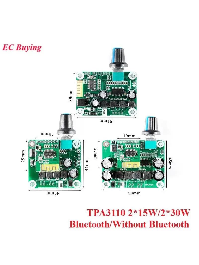 TPA3110 PBTL Bluetooth 5.0 Module de carte amplificateur de puissance numérique 15W + 15W 30W + 30W stéréo classe D Audio voiture USB Portable
