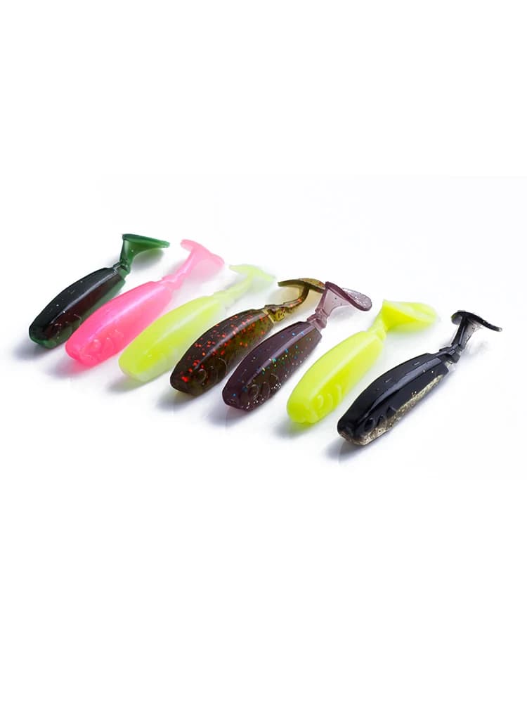 Hanlin-Leurres de pêche coulants en silicone souple avec queue en T, appâts de jigging, matériel de pêche au brochet et au bar, 2.5g, 55mm, 10 pièces, 20 pièces, 30 pièces
