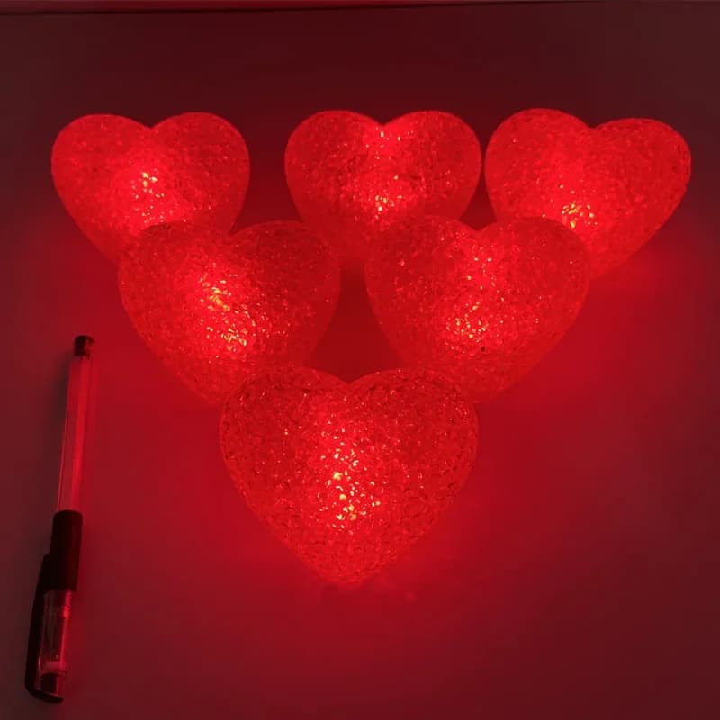 Veilleuse Led 8CM, cœur d'amour lumineux, romantique, fête à domicile, cadeau d'anniversaire, Festival de mariage
