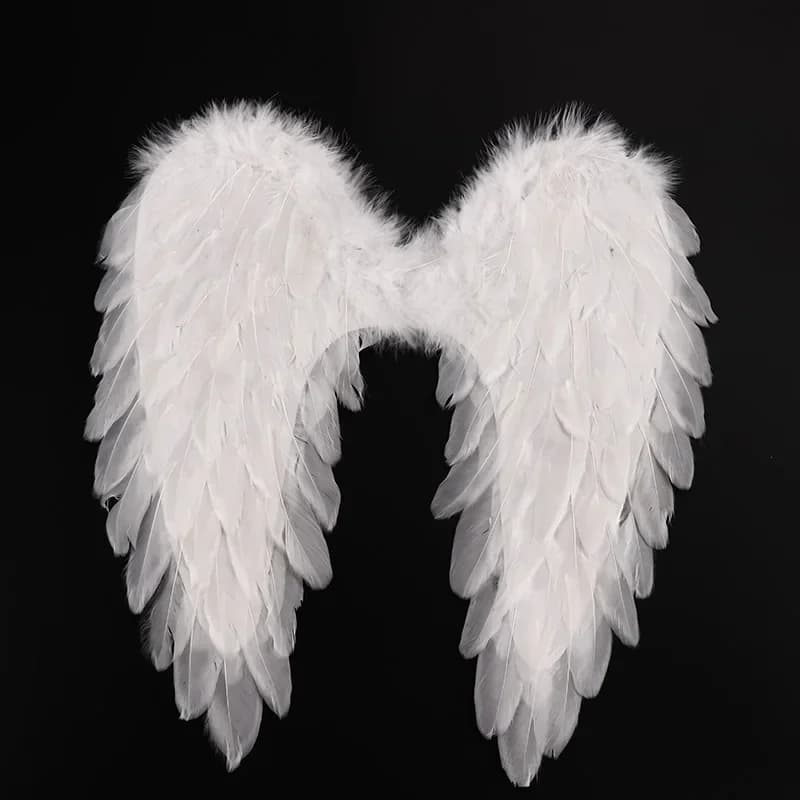 Ailes de plumes d'ange noires et blanches, accessoires de fête de vacances, aménagement de scène, défilé d'aile de démon diable, spectacle d'anniversaire, Bar, décoration de maison Halloween