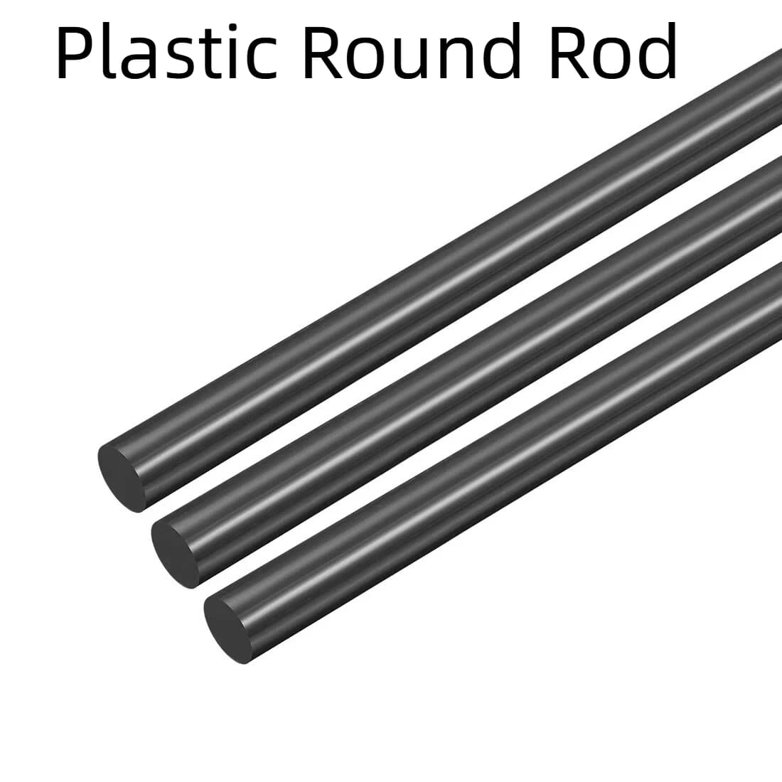 Uxcell tige ronde en plastique, 3mm,4mm,5mm,7mm Dia 50cm longueur barre ronde en plastique d'ingénierie 4mm 3 pièces noir