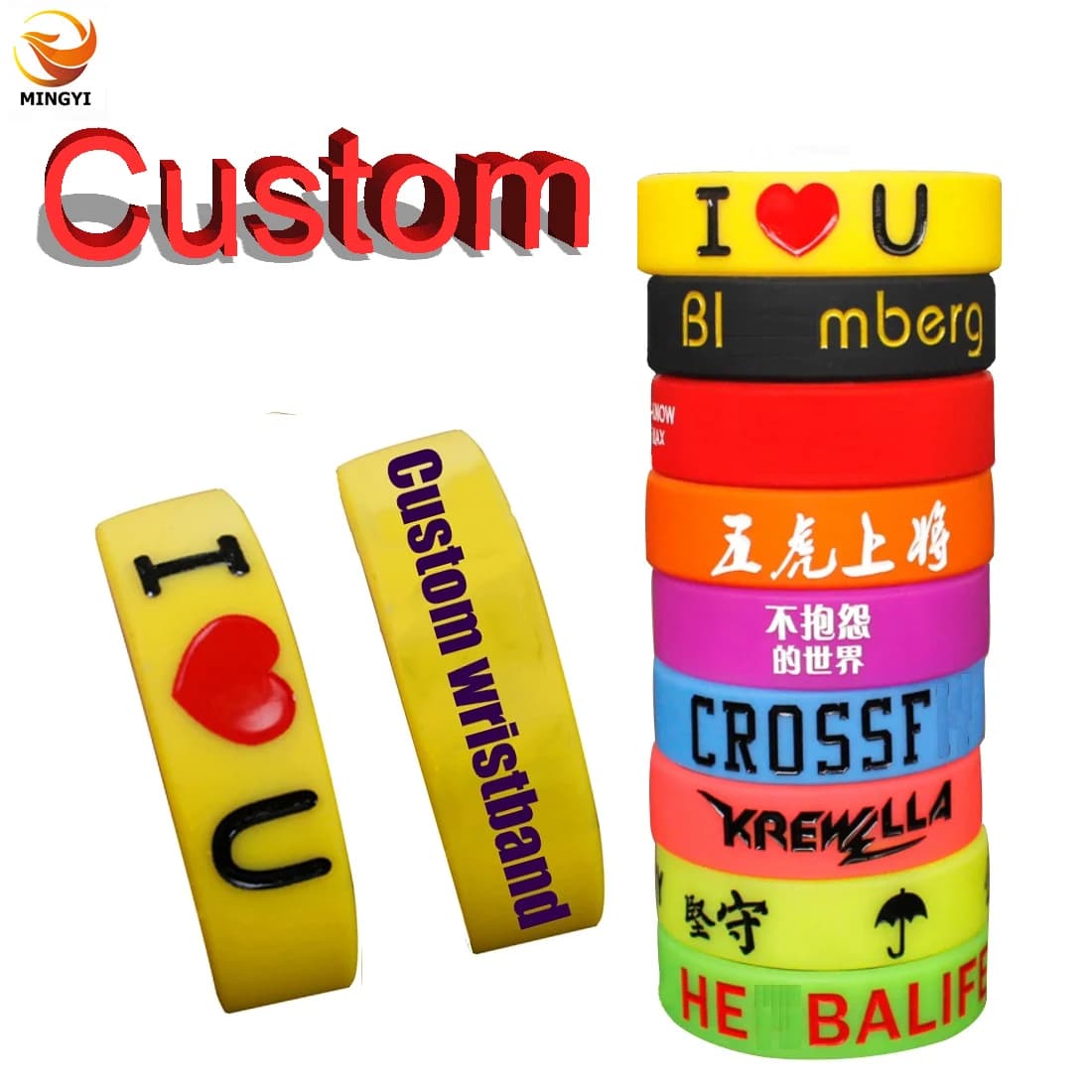 Bracelet Personnalisé en Silicone avec Nom de Bouteille d'Eau, Largeur 20mm, 1 Pièce