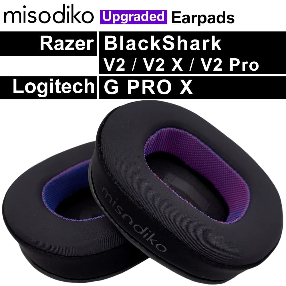 Misodiko – oreillettes de remplacement améliorées pour casque de jeu Razer BlackShark V2/ V2 X/ V2 Pro, G Pro X