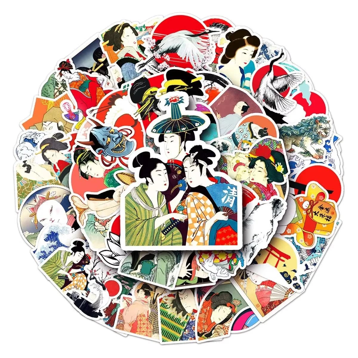 Autocollants japonais Ukiyo-e Art Sea Wave, 10/50 pièces, autocollants esthétiques, jouets, autocollants Graffiti, imperméables, pour Skateboard, ordinateur portable, vélo, voiture