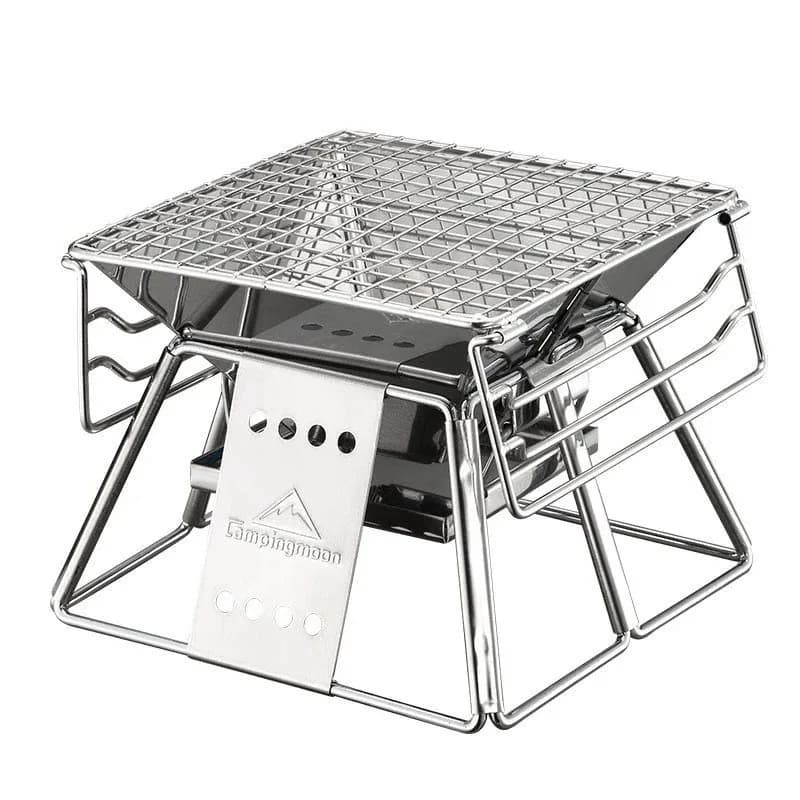 YOMEEI – Mini Barbecue Portable en acier inoxydable, antiadhésif, pliable, de poche, outil de pique-nique de Camping en plein air