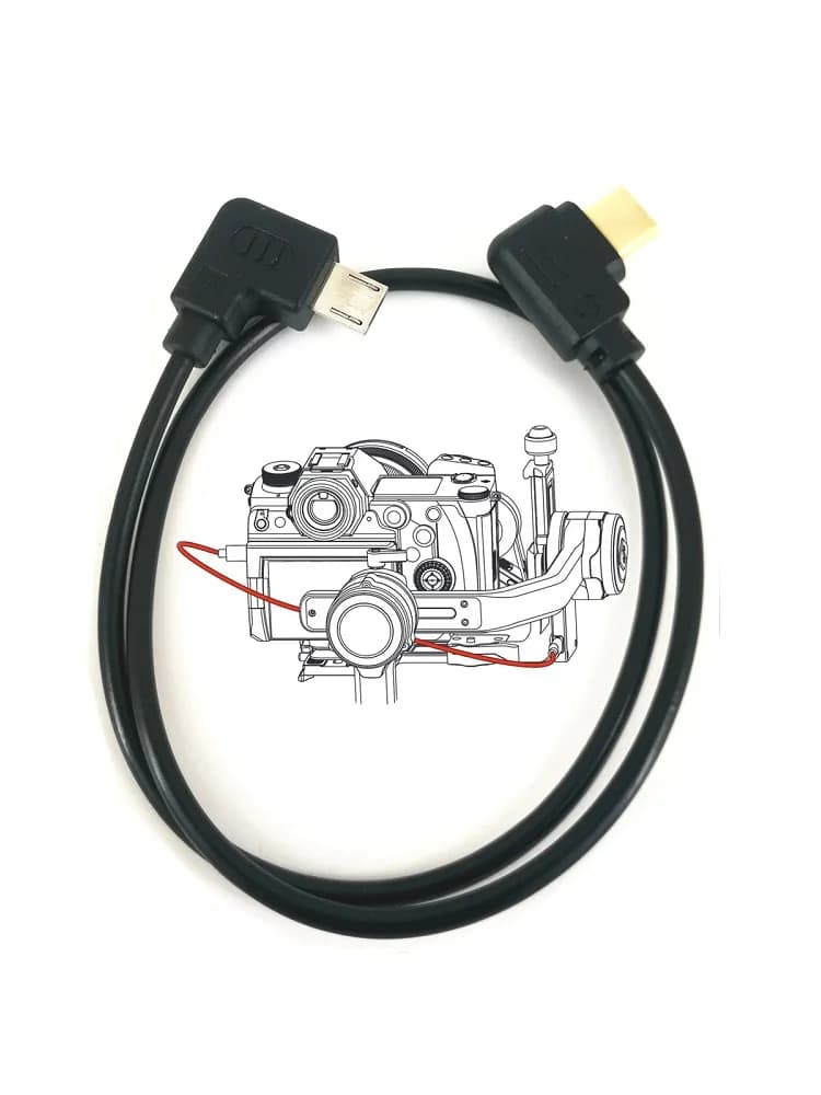 Câble de commande d'appareil photo de type C vers micro USB, pour ZHIYUN Crane 2S 3S Crane2s Crane3s & IL 90D 5D Mark IV Nikon D850 Z50 A9 USBC