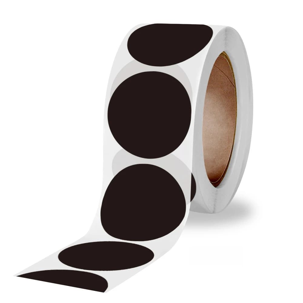 Autocollants ronds en papier noir, étiquettes adhésives faites à la main, étiquettes de scellage pour emballage cadeau, enveloppe, tableau noir, 50 à 500 pièces