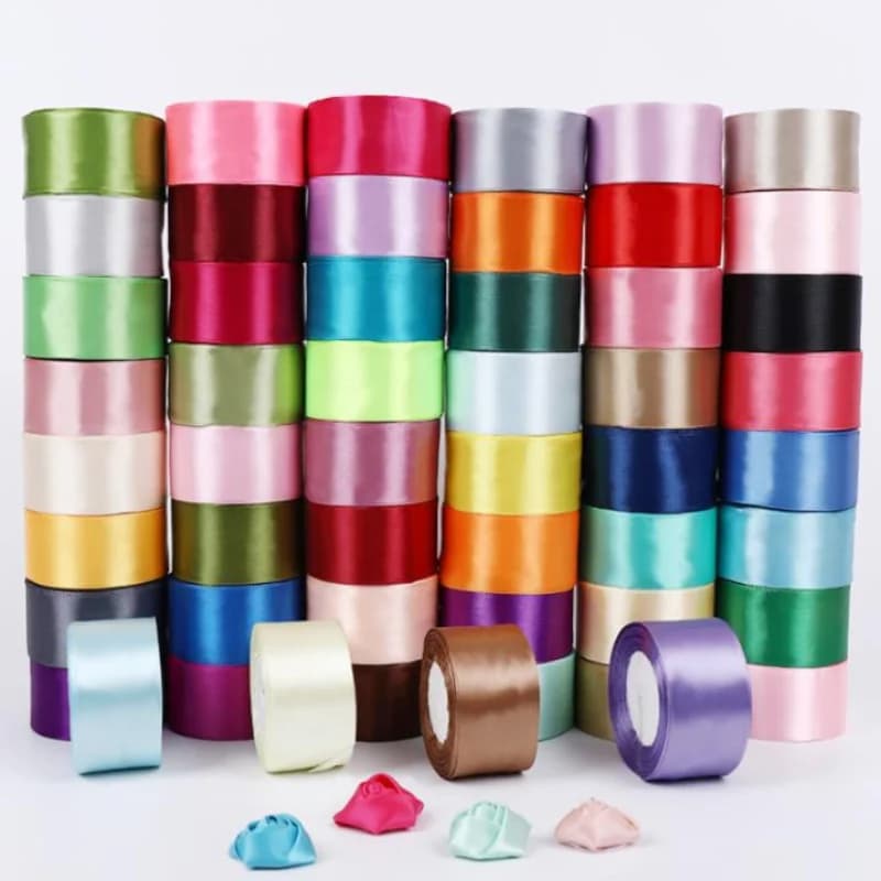 InjSatin-Rubans de 6mm, 10mm, 15mm, 20mm, 25mm, 40mm, 50mm, Décoration de Noël, de Mariage, d'Anniversaire, d'Emballage Cadeau d'Halloween