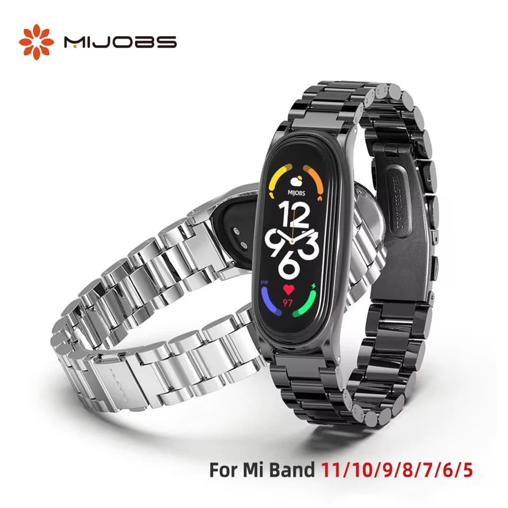 Bracelet en métal pour Mi Band 11 10 9 8 7 6 5 bracelet pour Xiao mi Mi Band 10 bracelet pour Mi Band 9 Mi Band 8 bracelet en acier inoxydable