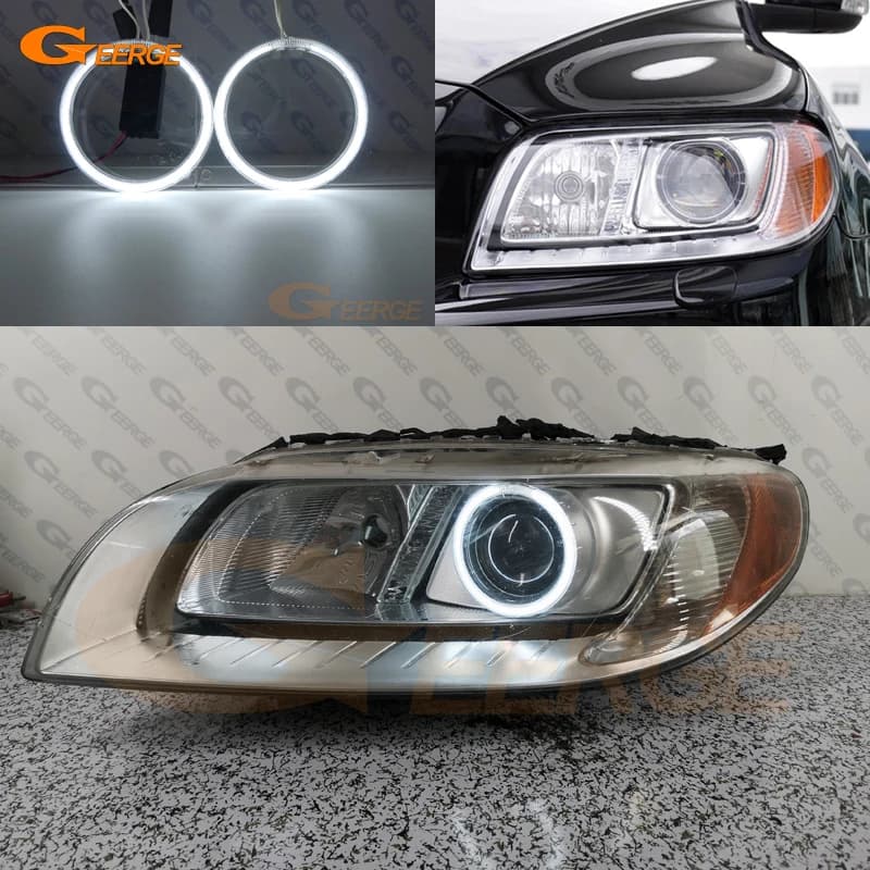 Phare au xénon, excellents anneaux Halo CCFL Angel Eyes, pour Volvo S80 V70 XC70 2007 2008 2009 2010 2011 2012 2013 2014 2015 2016