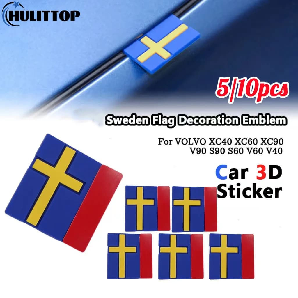 Autocollants 3D de Décoration de Voiture, Emblème de Porte et de Coffre, Calandre Avant pour VOLVO XC40 XC60 XC90 V90 S90 S60 V60 V40, 5/10 Pièces