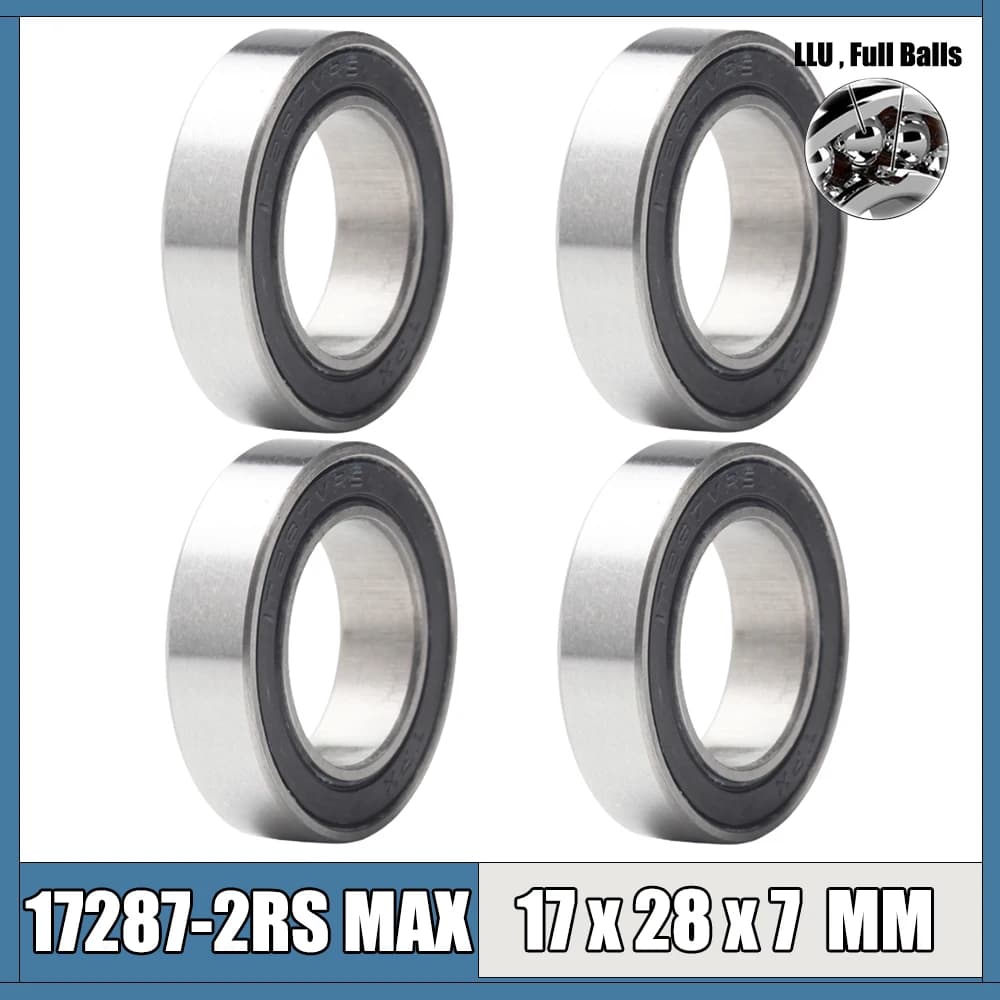 Roulement à billes 2RSV, 17x28x7mm, 4 pièces, pièces de réparation de Pivot de vélo, 17287-2RS, 17287