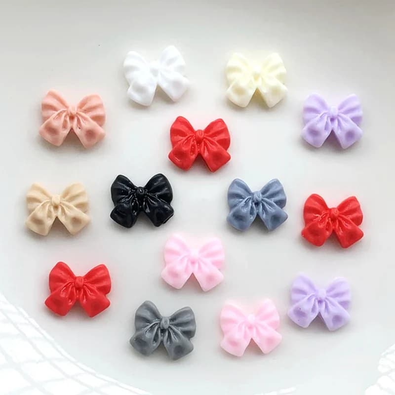 9mm * 10mm papillon noeud modélisation résine dos plat bricolage accessoires décoratifs nail art décorations décoration de mariage 60 pcs/lot