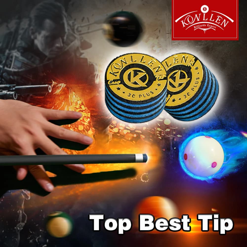 Embouts de queue de billard KONLLEN, 14 mm, 9 couches de peau de porc, M pour Libre, embout de queue de billard 3 coussins, accessoires de billard