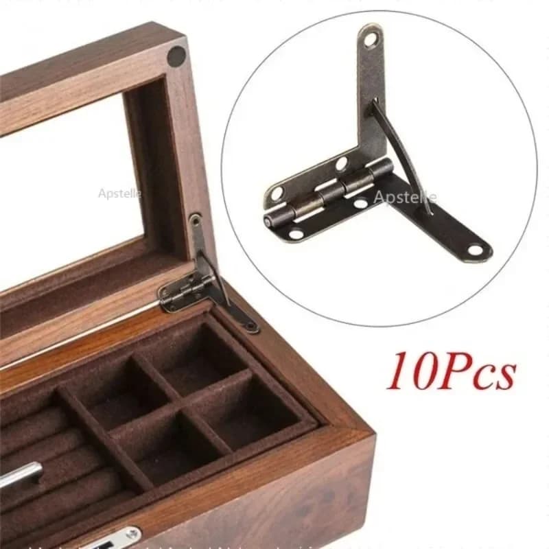 Boîte en bois d'angle de 90 degrés 30x33mm, 10 pièces, Supports charnière pour petits bijoux en bois, boîtier à vin, boîte de montre, couvercle en bois